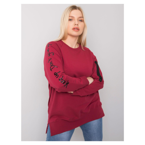 Chestnut sweatshirt tunic in a larger size with Parma inscriptions on the sleeves