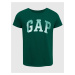 Zelené dievčenské tričko GAP organic s flitrovým logom