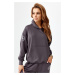 Rough Radical Mikina s kapucňou Pery Hoodie Dark Grey