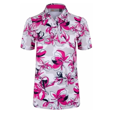 Kjus Womens Enya Printed S/S Magenta/Alloy Polo košeľa