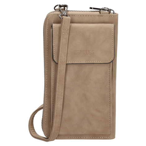 Dámska kabelka na telefón / peňaženka s popruhom cez rameno Beagles Rebelle - taupe - na výšku