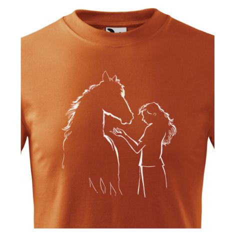 Detské tričko pre milovníkov koní - dievča a kôň