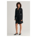 ŠATY GANT SLIM WRAP SHIRT DRESS BLACK