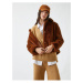 Koton Snaps Plush Coat