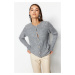 Trendyol Gray Jemný textúrovaný doplnok Pletený sveter