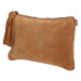 Hnedá semišová listová kabelka s príveskom „Ginger“
