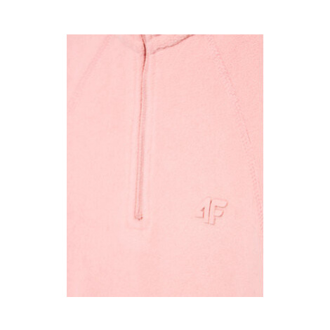 4F Fleecová mikina HJZ22-JBIDP001 Ružová Regular Fit