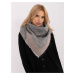 Grey and light pink patterned winter scarf