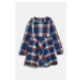 ŠATY GANT CHECKED FLANELL DRESS BOLD BLUE