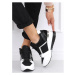 Čierno-biele módne Sneakersy s klinovým opätkom pre dámy