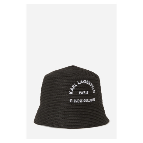 Klobúk Karl Lagerfeld Rsg Straw Bucket Hat Pristine/ Black