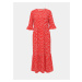 Červené kvetované midi šaty Miss Selfridge