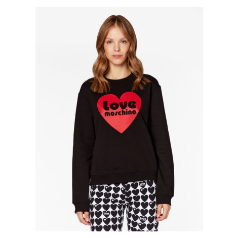 LOVE MOSCHINO Mikina W630657E 2246 Čierna Relaxed Fit