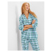 Zeleno-modrý dámsky kockovaný vrchný pyžamový diel GAP