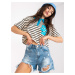 Blue women's denim shorts RUE PARIS with high waist