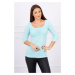 Blouse with round neckline mint