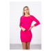 Dress with decorative buttons of fuchsia color