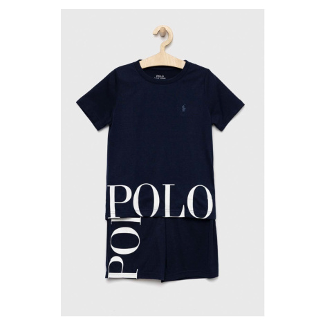 Detské pyžamo Polo Ralph Lauren tmavomodrá farba, s potlačou
