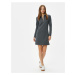 Koton Mini Polo Neck Dress Half Zipper Detailed Long Sleeve