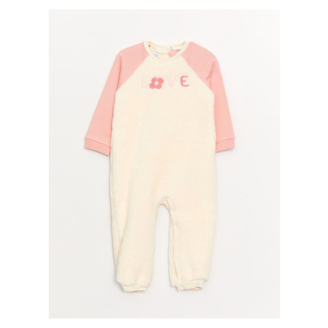 LC Waikiki Lcwk Crew Neck Long Sleeve Plush Baby Girl Jumpsuit