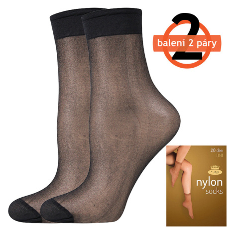 Lady B Nylon 20 Den Silonové ponožky - 6x2 páry BM000000615800100207 nero UNI