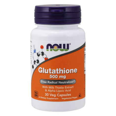NOW® Foods NOW Glutathione, redukovaný, 500 mg, 30 rastlinných kapsúl