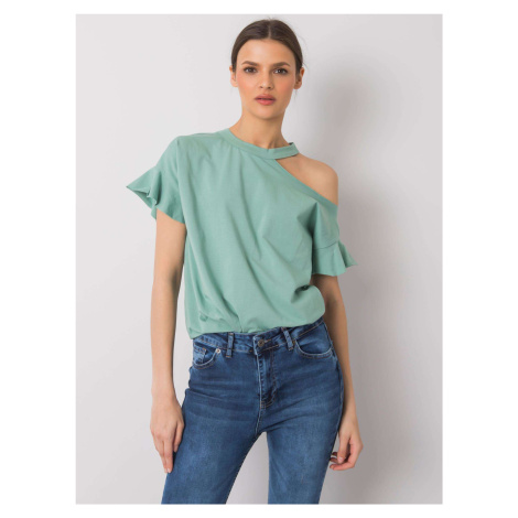 Pistachio cotton blouse