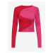 Červeno-ružový dámsky vzorovaný sveter ONLY Polly