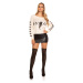 Trendy KouCla knit sweater with lacing white Einheitsgroesse