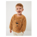 LC Waikiki Crew Neck Long Sleeve Embroidery Detailed Plush Baby Boy Sweatshirt