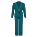 Trendyol Curve Emerald Green Piping Detailed Double Breasted Viscose Woven Pajama Set