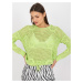 Light green oversized openwork sweater with hood RUE PARIS