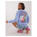 Light blue hoodie without hood with SUBLEVEL print