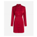 Šaty Karl Lagerfeld Karl Charm Satin Shirt Dress Červená