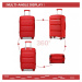 KONO Cestovný kabínový kufor na kolieskach Classic Collection PP - červený - 50L