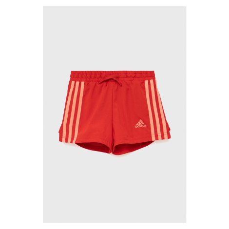 Detské krátke nohavice adidas Performance HE2014 červená farba, jednofarebné, nastaviteľný pás