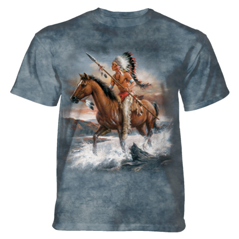 Pánske batikované tričko The Mountain - LEGENDS OF THE WEST RIVER'S EDGE - indiánske - modré