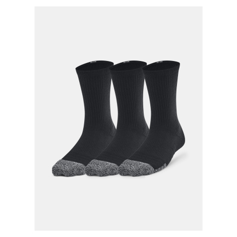 Sada troch párov chlapčenských ponožiek v čiernej farbe Under Armour UA Heatgear 3pk Crew Yth
