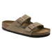 Birkenstock Arizona Soft Footbed Suede Leather Taupe Narrow Fit