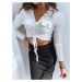 Biely crop top so stiahnutím RITAL RY2099