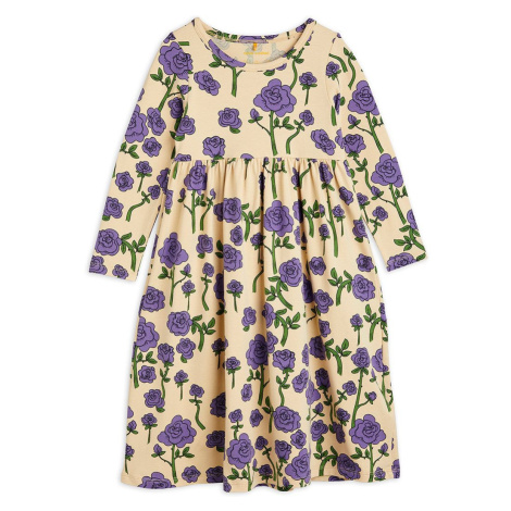 Dievčenské šaty Mini Rodini fialová farba, midi, áčkový strih