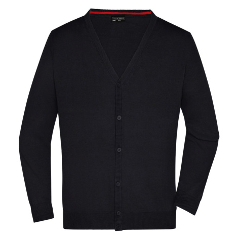 James & Nicholson Pánsky bavlnený sveter JN661 - Čierna