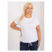 White women's blouse with a round neckline plus size