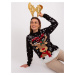 Black women's sweater with Christmas pattern SUBLEVEL