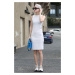 Madmext White Zero Sleeve Mini Basic Camisole Dress