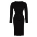 Trendyol Curve Čierne manšestrové svetrové šaty s kravatou Detail pása
