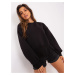 Basic black sweatshirt with slits