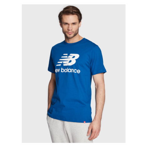 New Balance Tričko Essential Logo MT01575 Modrá Athletic Fit