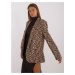 ČIERNO-BÉŽOVÉ OVERSIZE SAKO S LEOPARDÍM VZOROM -DHJ-MA-2002A.65-BLACK-BEIGE