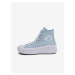 Svetlomodré dievčenské členkové tenisky na platforme Converse Chuck Taylor All Star